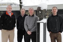 From left to right: Prof. F.-Ulrich Hartl, Prof. Wolfgang Baumeister, Prof. Rüdiger Klein, Prof. Matthias Mann