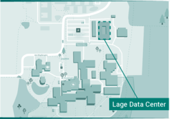 Map of the campus with highlighted area intended for the construction of the Data Center